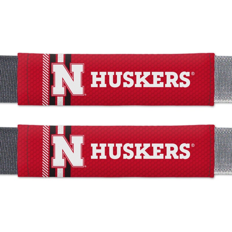 Fremont Die NCAA Nebraska Cornhuskers Rally Seat Belt Pads, Universal Fit, Universal Fit, Team Colors